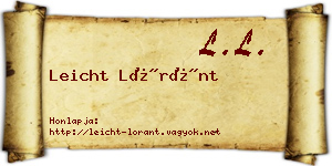 Leicht Lóránt névjegykártya
